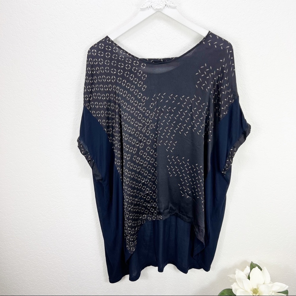 Biya JWLA Navy Modal Dolman Sleeve Tunic Top Small S